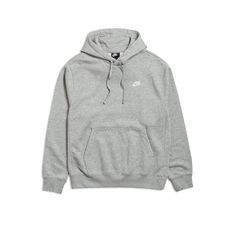 CLASSIC COMFORT. A closet staple, the Nike Sportswear Club Fleece Pullover Hoodie combines classic style with the soft comfort of fleece. Soft Comfort Brushed-back fleece is soft and smooth against the skin. Adjustable Coverage Hood with a drawstring offers adjustable coverage. More Details Standard fit for a relaxed, easy feel Ribbed hem and cuffs Kangaroo pocket Fabric: Body: 80-82% cotton/18-20% polyester. Hood lining: 100% cotton. Machine wash Imported Note: Material percentages may vary dep Nike Sweatshirts Gray, Nike Club Fleece, Grey Nike Hoodies, Nike Sweatshirts For Boys, Sweat Gris Nike, Grey Nike Hoodie Womens, Grey Nike Hoodie Mens, Nike Hoodie White, Isle Of View Hoodie