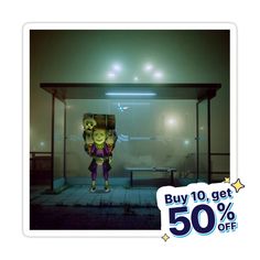 an advertisement for a store with a woman holding a bag in front of her face