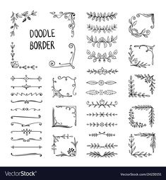 hand drawn doodle borders and dividers