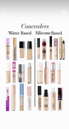 Base Of Makeup, Primer And Foundation Combo, Water Based Concealer, Concealer Recommendations, Best Makeup Products For Oily Skin, Concelear Makeup Best, Concealers For Oily Skin, Base Makeup Products