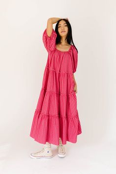 daymaker dress // pink gingham *zoco exclusive* Modest Short Sleeve Dresses, Sister Missionary Dresses, Cutesy Fashion, Mission Outfits, Mission Fits, Teacher Appropriate Outfits, Teacher Outfits Dresses, Sister Missionary Outfits, 2025 Style