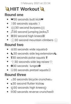 the workout plan is displayed in this screenshote image, with text above it