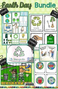 the earth day bundle includes pictures and activities