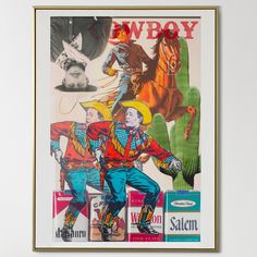 an old western poster hangs on the wall