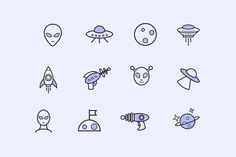 an image of different types of space related items