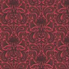 a red and black wallpaper with an intricate design