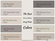 the best gray paint colors for walls and ceilings in different shades, from neutral to grey