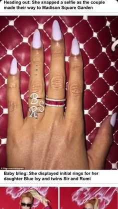 cute idea for rigs- first letter of your children's name Beyonce Jewelry, Beyonce Nails, Beyonce Show, Baby Bling, Beyoncé Giselle Knowles-carter, Beyonce Queen, Beyoncé Giselle Knowles, Mrs Carter, Queen Bey