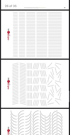 three different lines that have been drawn on each side of the same line, and one is