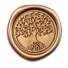 a wax stamp with a tree on it