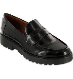 MIA AMORE Hali Lug Sole Penny Loafer (Women) | Nordstromrack Black Loafer Outfits Women, Loafer Outfits Women, Penny Loafers Outfit, Black Loafers Outfit, Loafer Outfits, Black Loafer Shoes, Leather Loafers Women, Loafer Women, Black Leather Loafers