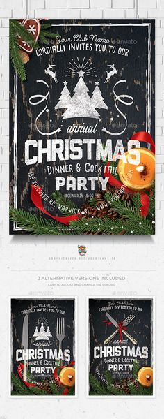 christmas party flyer and poster template - holidays events