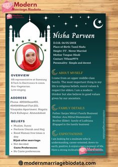 an image of a muslim woman's profile on the cover of a resume template