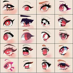 an image of various eyes with different shapes and colors on them, including the eyeliners