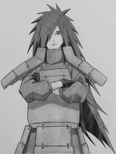 a drawing of an anime character with his arms crossed