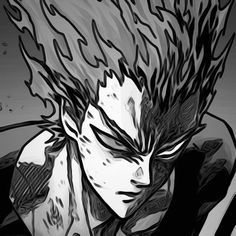 an anime character with his hair blowing in the wind