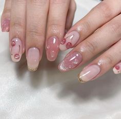 Nailart Ideas Simple, Nail Ideas Kawaii, Kawaii Gel Nails, Cherry Nails, Minimal Nails, Pretty Gel Nails, Really Cute Nails, Soft Nails, Kawaii Nails