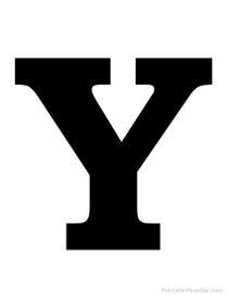 the letter y is made up of two black letters, one with an upper and lower letter