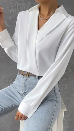 Corporate Shirts, Pleated Shirt, Stylish Work Outfits, Elegant Blouses, Classy Casual, Women Blouses, Elegant Shirt