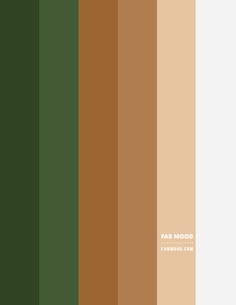 the color palette for fab mood is green, brown, and tan with white lettering