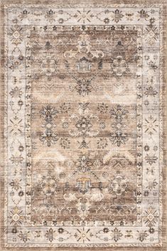 an area rug with brown and beige colors