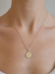 14k yellow gold Cable chain measures 17'' with an adjustment at 16" Medallion measures 15mm Cheap Gold Medallion Charm Necklace, Affordable Elegant Medallion Necklace, Royal Love, Gold Medallion Necklace, Gold Medallion, Letter Pendant Necklace, Medallion Necklace, Love Letter, Love Letters