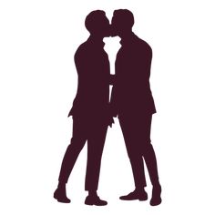 two people in silhouette kissing each other