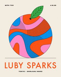 a poster with an apple on it that says lubby sparks