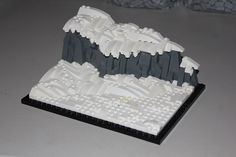 a white and black model of a city