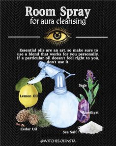 Witch Room Spray, Witchy Sprays, Cleanse Witchcraft, Witchcraft Diy, Witch Stuff, Aura Cleansing