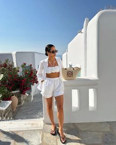 Greece Vacation Outfit, Greek Outfit, Mykonos Style, Europe Summer Outfits, Greece Outfit, Summer Outfits 2024, Island Outfit, European Summer Outfits, Honeymoon Outfits