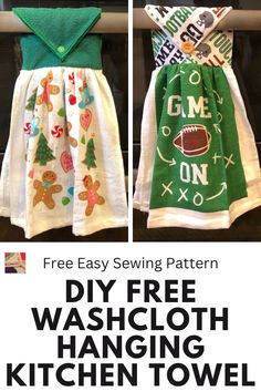 this is an easy sewing pattern to make a diy washcloth hanging kitchen towel