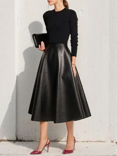 Olivia Mark - Whimsical Women's Water-Repellent Skirt Black Skirt For Winter Party, Black Fall Party Skirt, Black Party Skirt For Winter, Black Party Skirt For Fall, Fall A-line Party Skirt, Evening Winter Flared Skirt, Evening Winter Flared Skirt Bottoms, Evening Flared Skirt For Winter, Black Evening Skirt For Winter