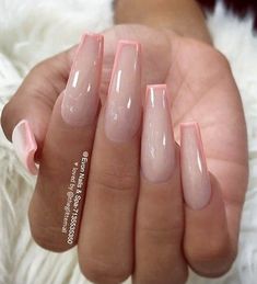 Ballerina Nail Art, Ballerina Nail, Pink Tip Nails, Pointy Nails, Nail Art Tips, Long Nail Designs, Coffin Nails Long, Ballerina Nails, Pink Acrylic Nails