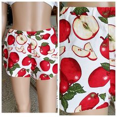 Summer shorts S apple print shorts cotton short Boot shorts Vintage beach shorts womens shorts  Multicolor shorts sun shorts  Ready to ship. waist: ( 56-66 cm )22-26" HIP ( 90 cm ) 35.4" length: ( 25 cm ) 10" TAG Size:  S NOTE The color on the pictures may vary due to monitor settings and light reflections.   We appreciate your patience. Thank you so much for looking at my works! Please do not hesitate to contact with me for any questions. See you. Stretch Jean Shorts For Summer, Trendy Short Leg Pajama Shorts For Summer, Cotton Jean Shorts For Beach Season, Beach Stretch Cotton Jean Shorts, Cotton Jean Shorts For Beach With Short Legs, Cute Cotton Shorts For Vacation, Cotton Jean Shorts For The Beach, Cute Summer Vacation Pajama Shorts, Cute Cotton Shorts For Beach Season