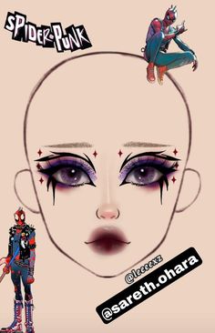 Hobie Brown, Makeup Pictorial, Spider Punk, Makeup Face Charts, Face Art Makeup