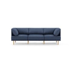 A classic sofa configuration of our Range Collection with three comfy seats. It's an approachable, conventional layout ��exactly what you expect from a couch, but with all the room to grow and adapt you expect from Burrow. Range is our vision for a plush, comfortable seating system that's perfect for everything from streaming marathons to afternoon napping, balanced with a bold, contemporary design statement with a low profile and clean, sophisticated lines. And thanks to the universal modular s Navy Blue Sofa, Modular Couch, Sofas For Small Spaces, 3 Piece Sofa, Coastal Living Rooms, Classic Sofa, Design Statement, Living Room Furniture Sofas, Home Room Design