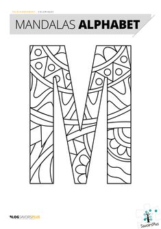 the letter m is made out of stained glass and has an intricate pattern on it