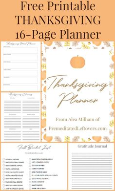 the thanksgiving planner with free printables