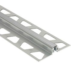 an aluminum shelf with holes for mounting