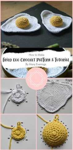 crochet pattern and instructions to make fried egg crochet patterns