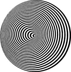 an abstract black and white circular design