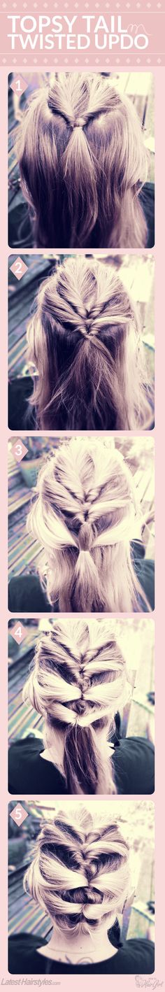 Topsy tail twisted updo Chignon Simple, Different Hair Styles, Easy Updo Hairstyles, Twisted Updo, Different Hair, Sassy Hair, Hair Envy, Hair Skin, Hair Dos