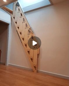 a stair case is being built in an empty room