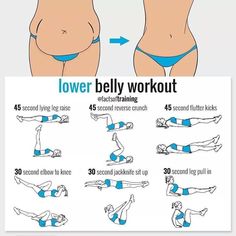 a woman's stomach is shown with six different exercises