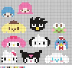 the pixel art is designed to look like cartoon characters