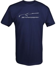 a blue t - shirt with the word stingray written in white ink on it