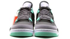 Air Jordan 4 Retro - "Green Glow" Retro Jordans, Jordans For Sale, Jordans Shoes, Jordan Shoes Retro, Cement Gray, Vans High Top Sneaker