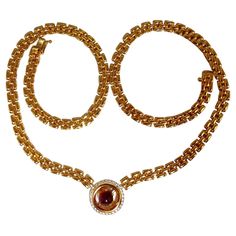 2.00ct. Natural Spinel necklace. Deep Red color 6.2 x 6.7mm clarity and transparent. Diamonds: .36ct. G-color Vs-2 clarity. 14kt. yellow gold Necklace: 18.5 Inches. 35.4 grams. Necklace Chain Caliber: 4.8mm Diameter of circle on frame: 15.5mm $9,000 Appraisal Certificate to accompany. Spinel Necklace, Yellow Gold Necklace, Deep Red Color, Necklace Chain, Deep Red, Chains Necklace, Red Color, Jewelry Necklace Pendant, Chain Necklace