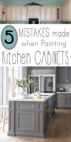 the kitchen cabinets are painted in different shades and colors, with text overlay that reads 5